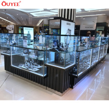 Modern Customized Watch Glass Counter Display Watch Kiosk Watch Display Cabinet for Malls